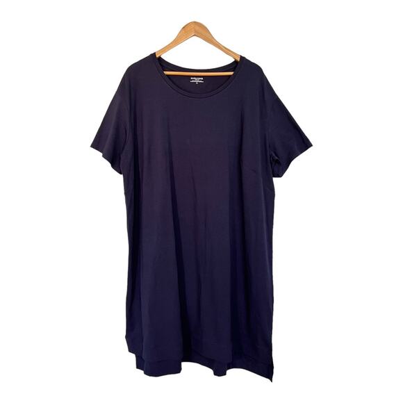 Eileen Fisher Dresses & Skirts - Eileen Fisher Navy Jersey Shift T-Shirt Dress 3X Organic Cotton Stretch Midi